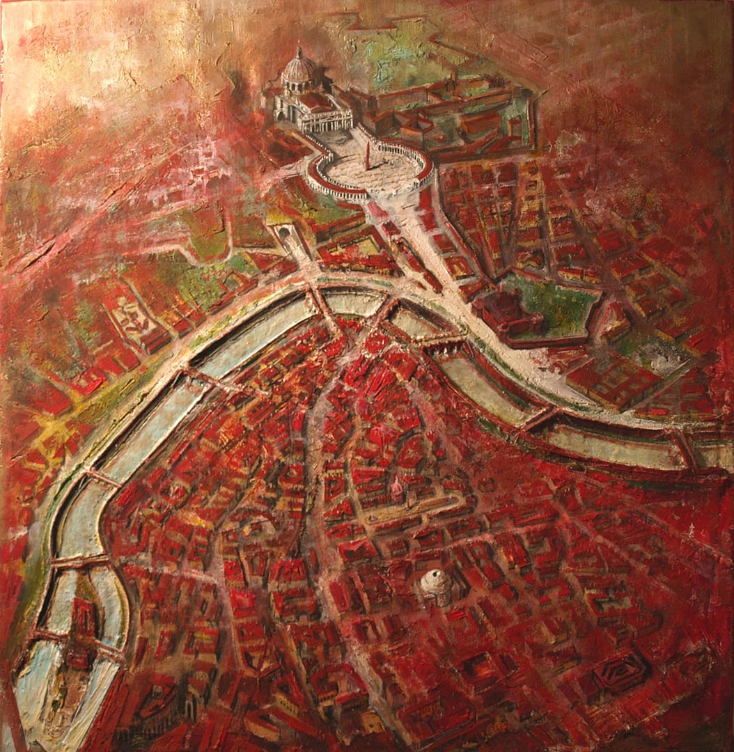 ROMA-olio e acrilici su tela 70x70-Francesco Santosuosso 2011