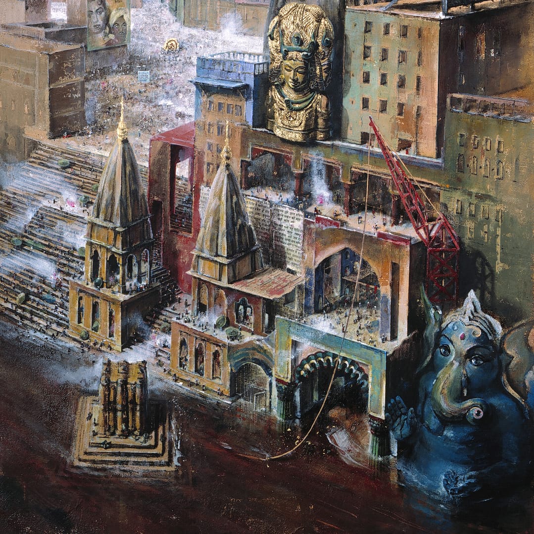 particolare dei docks BENARES - olio su tela -220x210-2003