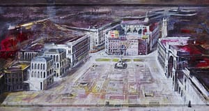 39 milano-piazza duomo. acrilico su tavola 2006