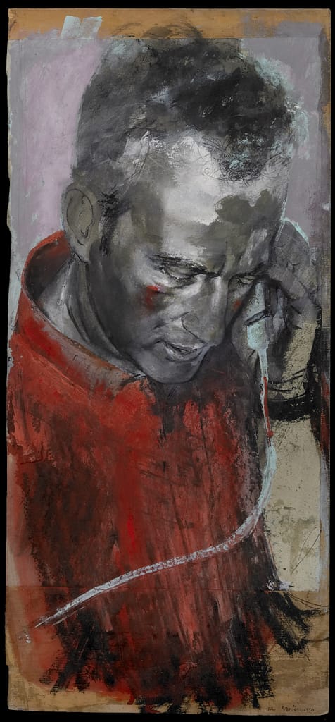 DARIO TETTAMANTI-tecnica mista su tavola 60x28cm-2004