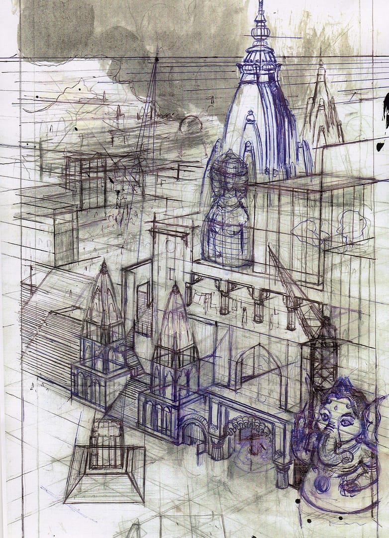 benares-bozzetto-studio prospettico