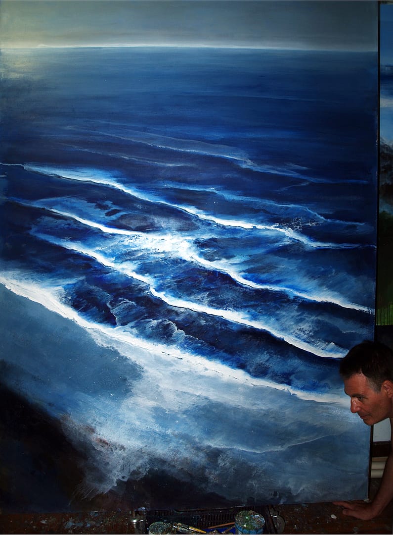 con autore. WATERLINE. olio-su-tela-cm200x150. Fr. Santosuosso 2018